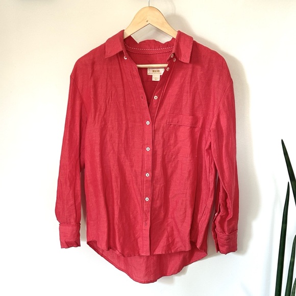 Anthropology Maeve Button down Shirt Linen Edition - Picture 2 of 6